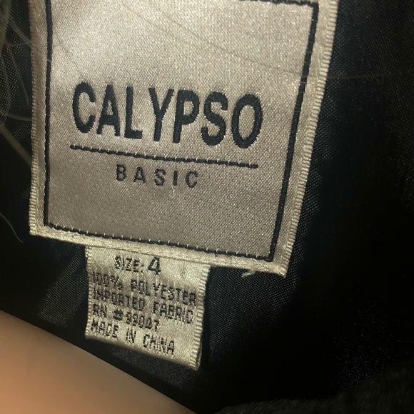 Calypso 90s Vintage Black Long Sleeve Midi dress Size 4 - Picture 8 of 8